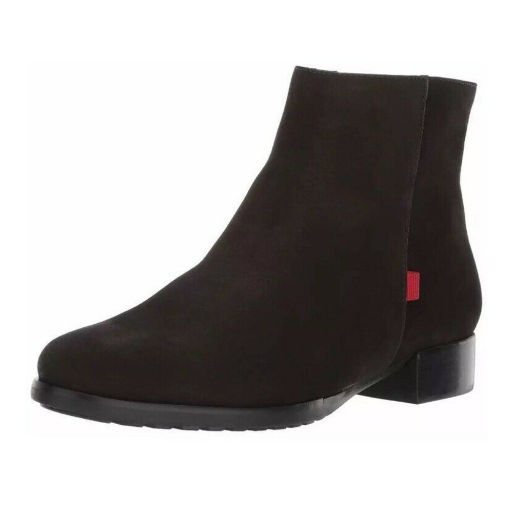 Marc Joseph New York Womens Lafayette Leather Almond Toe, Black Nubuck, Size 6